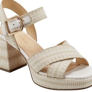 Marc Fisher Textured Cream Sandals